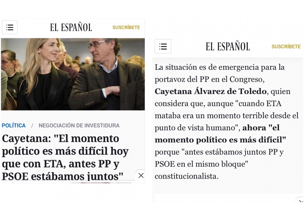 Carta a la Sra Marquesa: &iexcl; qu&eacute; sabr&aacute; usted de los tiempos de ETA !