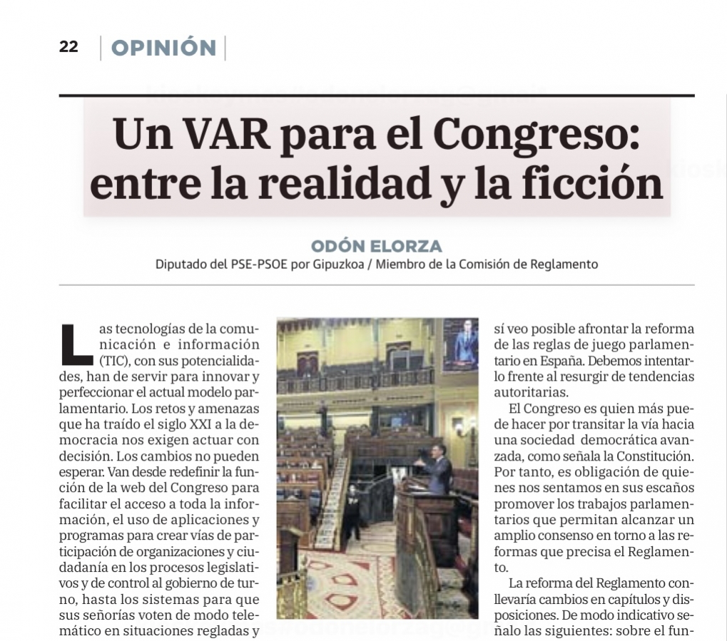 Un VAR para el Congreso : entre la realidad y la ficci&oacute;n.