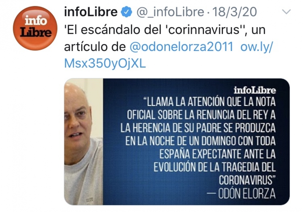 &ldquo;El esc&aacute;ndalo del Corinnavirus&rdquo;