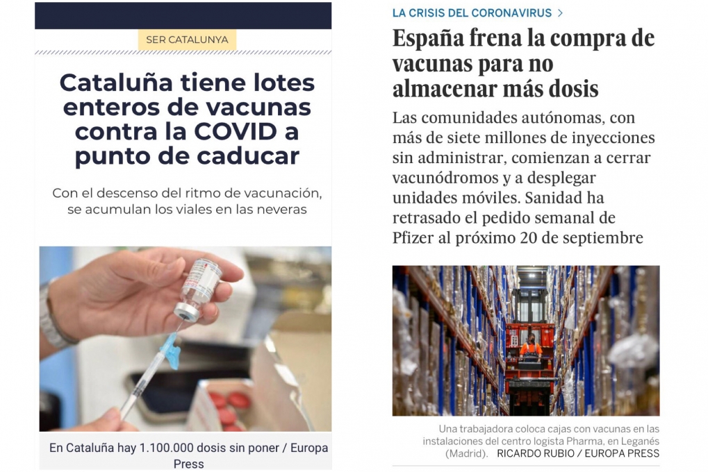 Preguntas al Gobierno sobre &ldquo;las vacunas almacenadas sobrantes en las CCAA y las donaciones previstas&rdquo;.