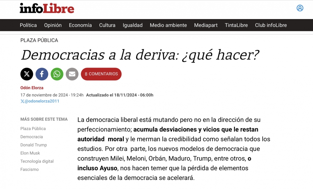 Democracias a la deriva.