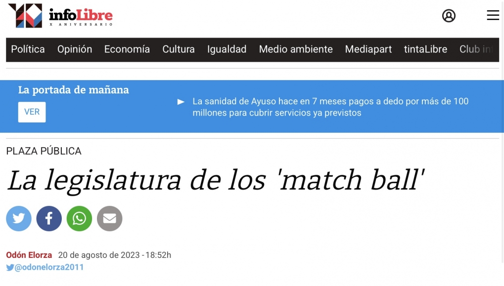 La legislatura de los match ball.