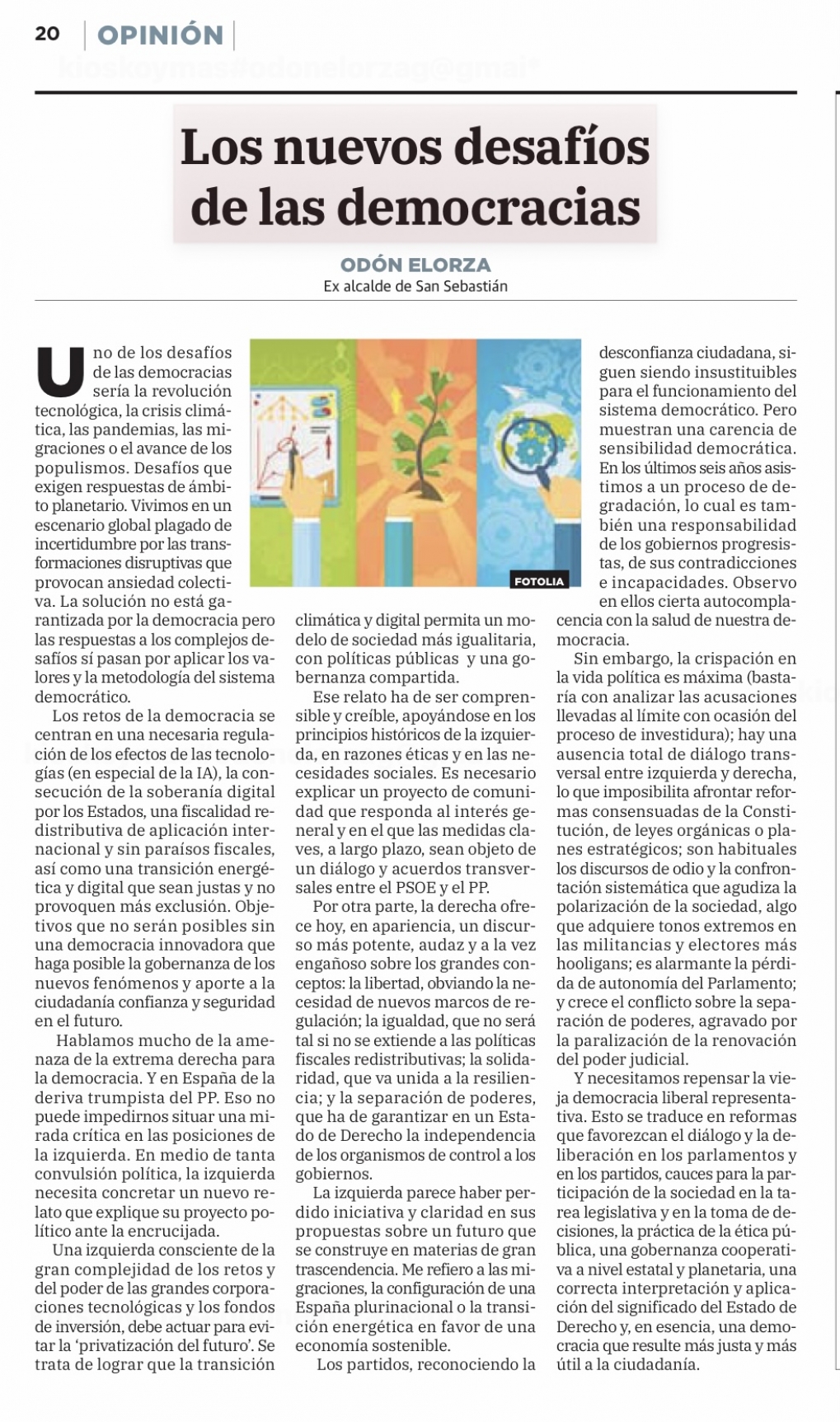 Los nuevos desaf&iacute;os de la democracia.