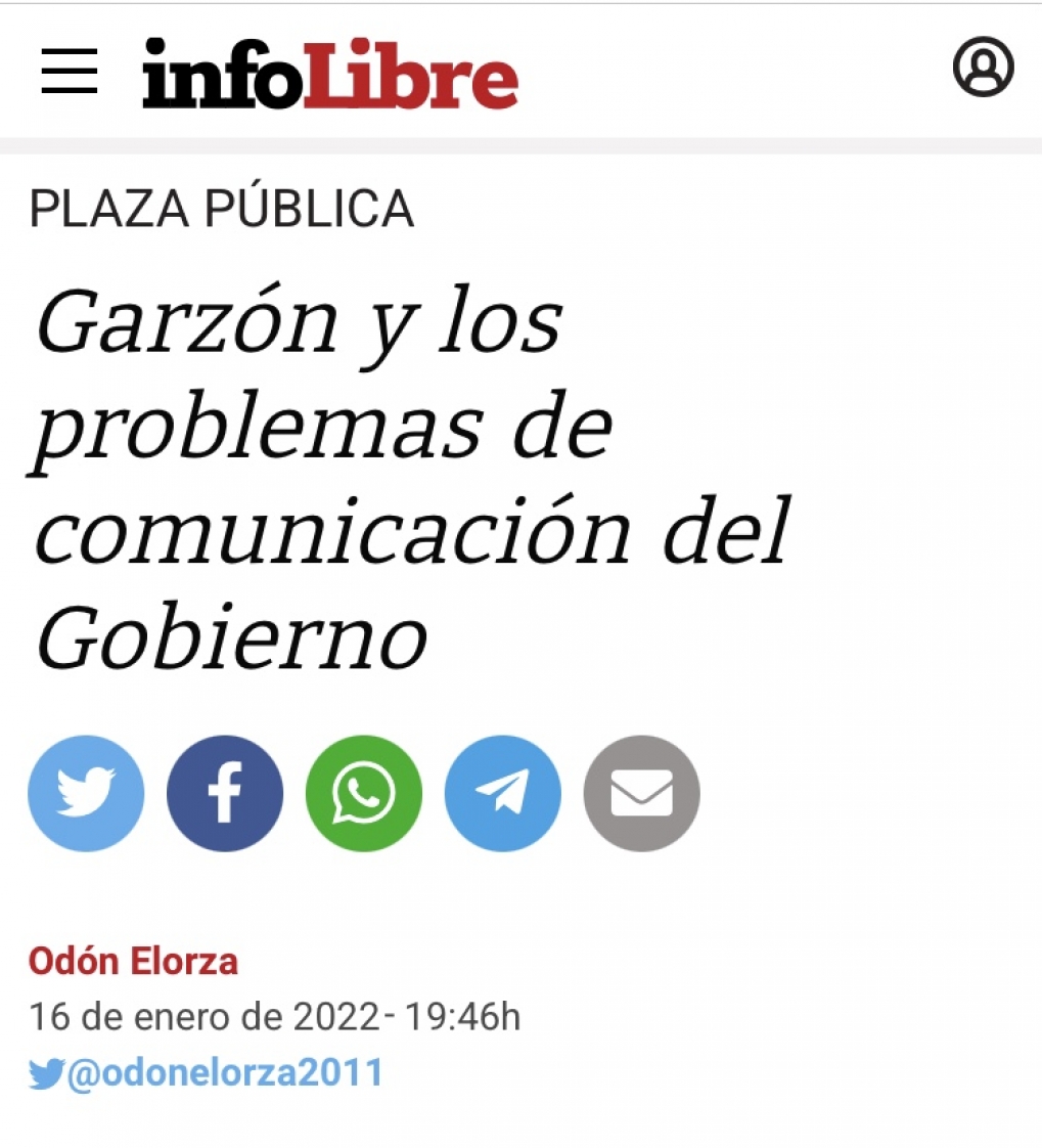 El caso Garz&oacute;n y los problemas de comunicaci&oacute;n del Gobierno de coalici&oacute;n.