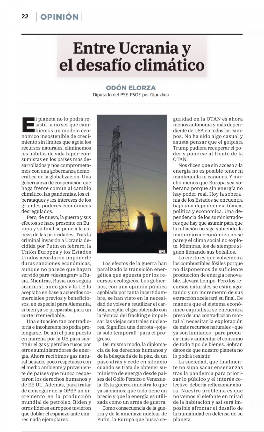 ENTRE UCRANIA Y EL DESAF&Iacute;O CLIM&Aacute;TICO. Contradicciones y debilidades de la UE.