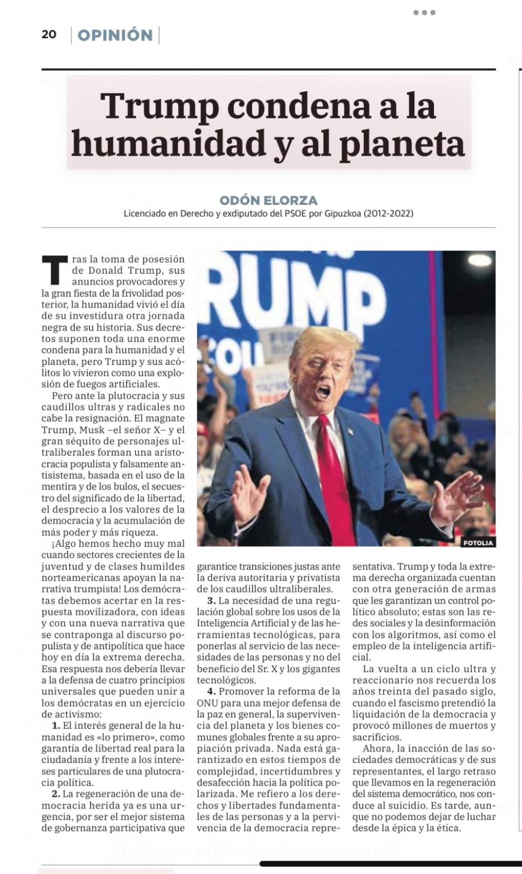Trump condena a la humanidad y al planeta.
