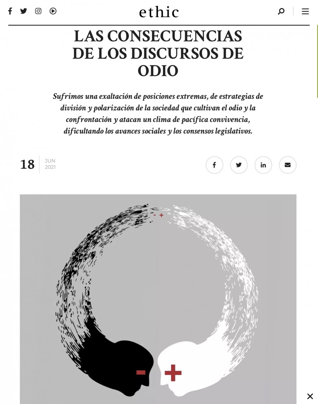 Las consecuencias de los discursos de odio en la convivencia.